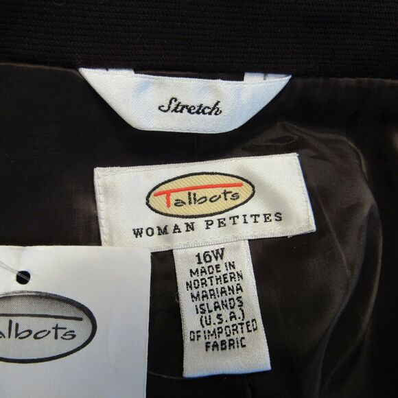 Talbots Petites Career Blazer Blouse Jacket Stretch Brown Short Sleeves 16WP NWT - Picture 4 of 8